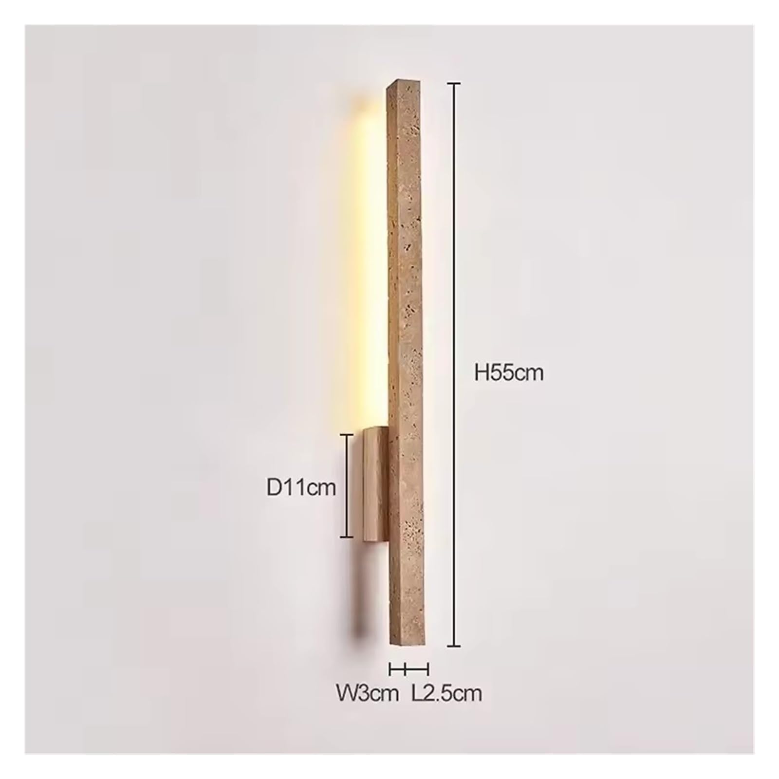 Modern Creative Design Long Strip Shaped Home Decoration Wall Lamp Warm Led Stone Lighting in Room Corridors Stairs(Neutral Light)