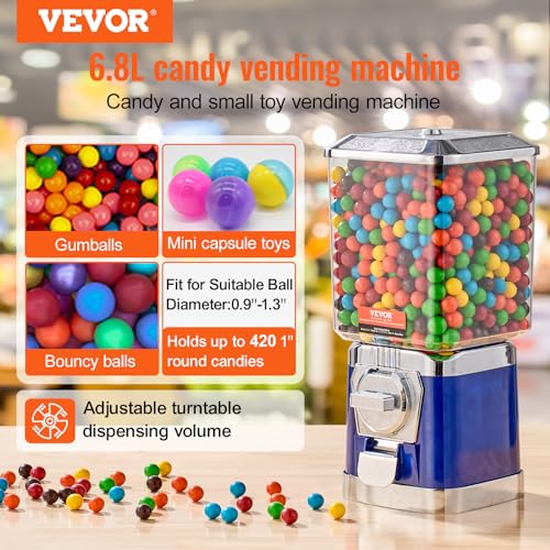 Image of VEVOR Vending Machine, Classic Gumball Bank, Huge Load Capacity Candy Gumball Machine, Mini Vending Machines, Gumball Dispenser Machine for Kids, Perfect for