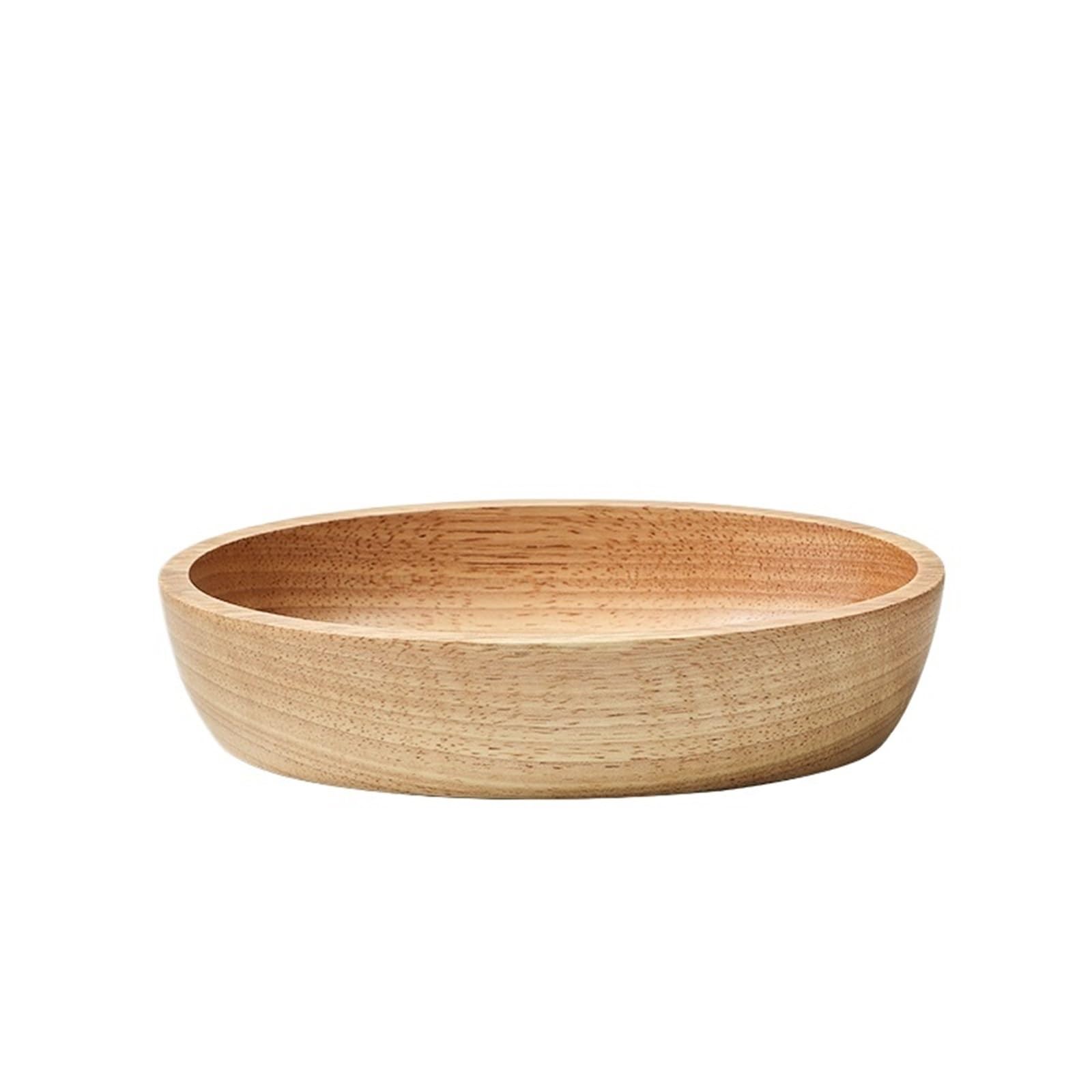 Frutero Madera Ensaladera de madera maciza gruesa con forma barco, cuenco grande for frutas y postres, vajilla(20x4.5cm)
