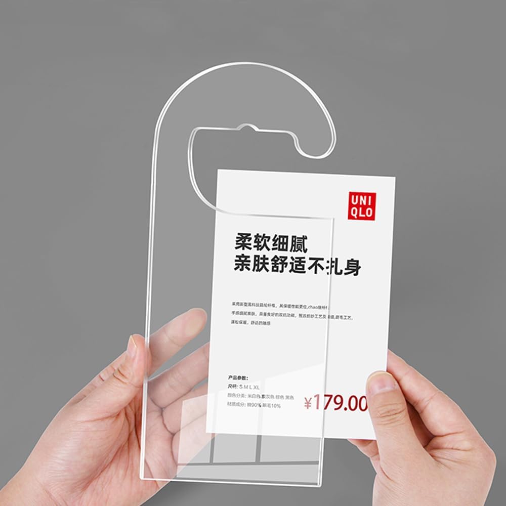 2 Pack Label Holder Price Tag Displays Sign Holder Data Card Holder Ads Display Stand for Retail Store Clothing Price Tag (S 70*100mm/2.76*3.94inches) - Image 3
