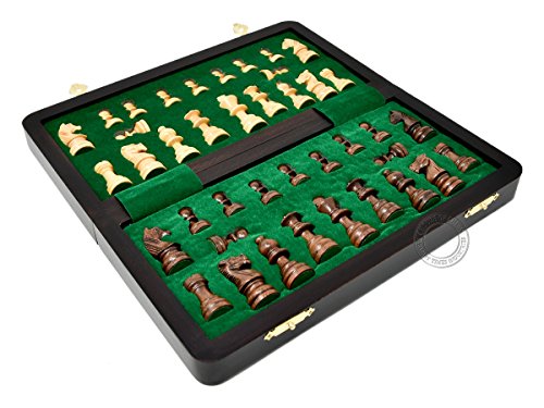 Set de ajedrez magnético plegable de madera 10 pulgadas miniatura 5