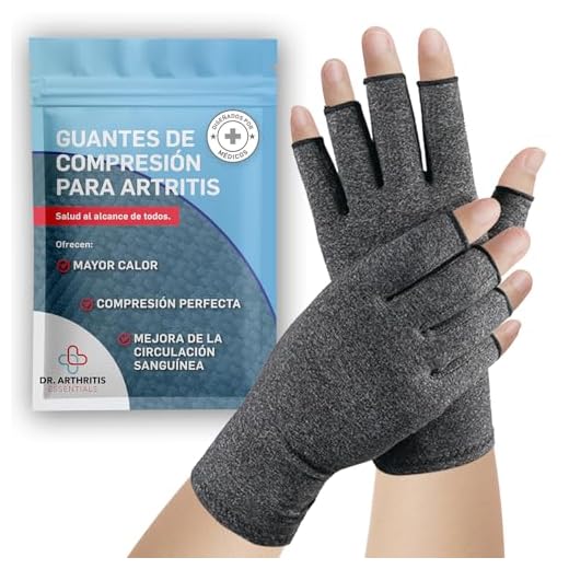 Guantes Dedos Cortados para Artritis y Enfermedad de Raynaud, Guantes de Compresión Artrosis Manos para Hombre y Mujer [Gris, Talla S]