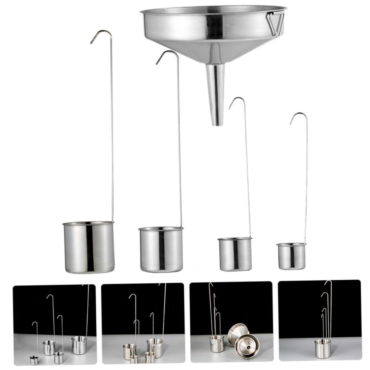 Set Imbuto con Filtro in Acciaio Inossidabile da 250ml, Mestolo Multifunzionale Versatile per Uso Domestico in Cucina