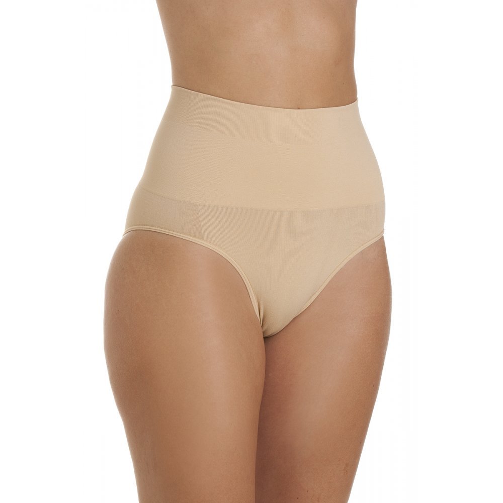 Camille Women's Seamfree Shapewear Comfort Control Brief in Beige | Size: Medium