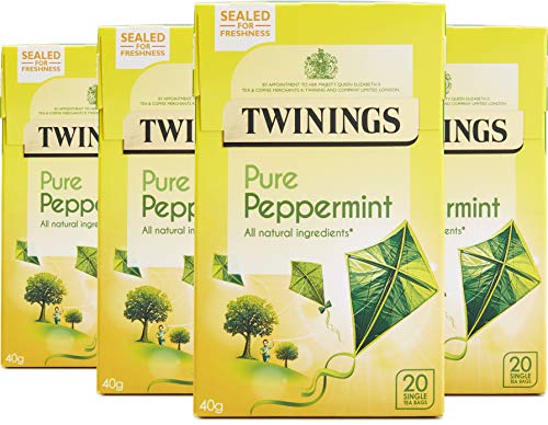 Twinings Pure Peppermint 80 Tea Bags (Multipack of 4 x 20 Bags), 283 g