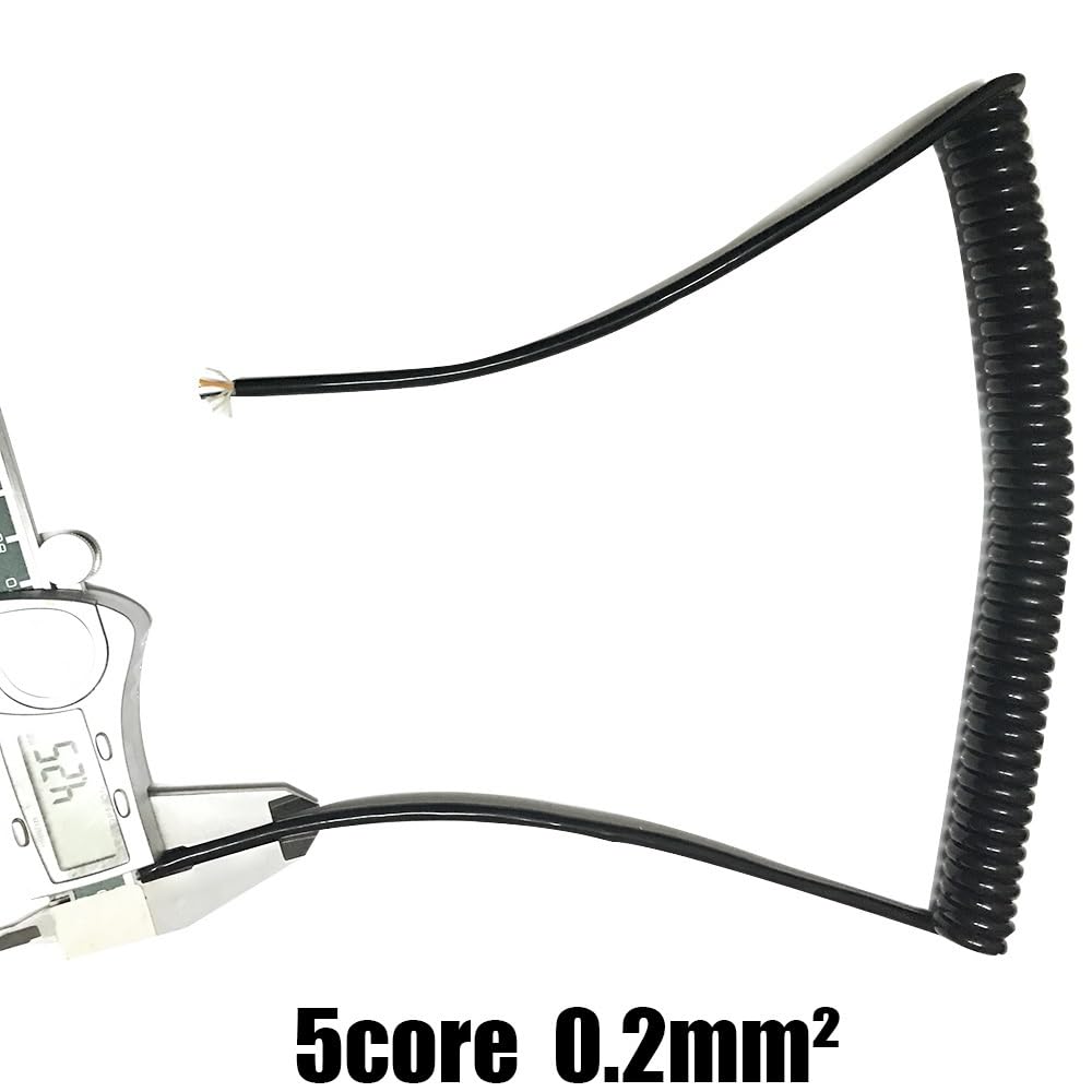 Zwinięty, kręcony, wielożyłowy kabel sieciowy, spiralny, 5 żył, 2 metry
