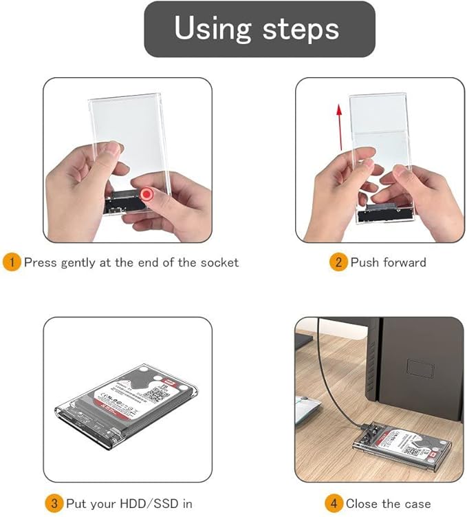 Caja externa para disco duro 2.5 pulgadas SATA a USB 3.0 miniatura 5