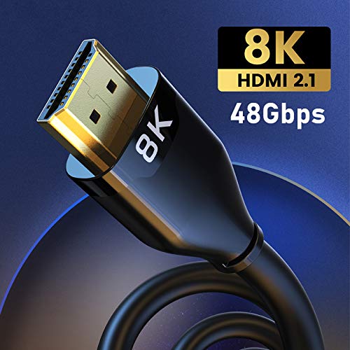 Stouchi Cavo Certificato HDMI 2.1 3m, 48Gbps Ultra High Speed 8K60 4K120 144Hz RTX 3090 eARC HDR10 HDCP 2.2 e 2.3 Dolby Compatibile con Playstation 5 / PS5/Xbox Series X/Samsung/Sony/LG/Roku/TCL TV