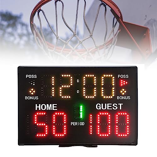 Marcador digital para baloncesto, reloj marcador profesional de pared con control remoto, zumbido y cinco niveles ajustables de brillo, para tenis de mesa, voleibol, fútbol, tenis y más miniatura 1