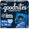 ملابس داخلية للرطوبة الليلية من Goodnites ، حجم كبير (68-95 رطلاً) ، 34 قيراطًا (عبوات من 17) ، تغليف May Vary