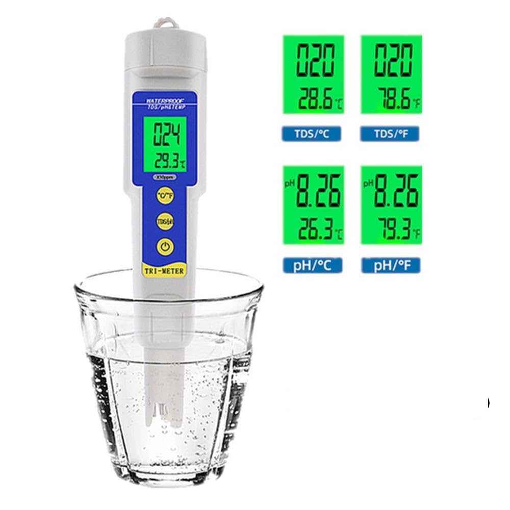 Professional 4 in 1 TDS PH EC Temp Meter PH Tester Water Quality Testing Temperature Monitor Pen Acid Base Measurement Tools(150A)