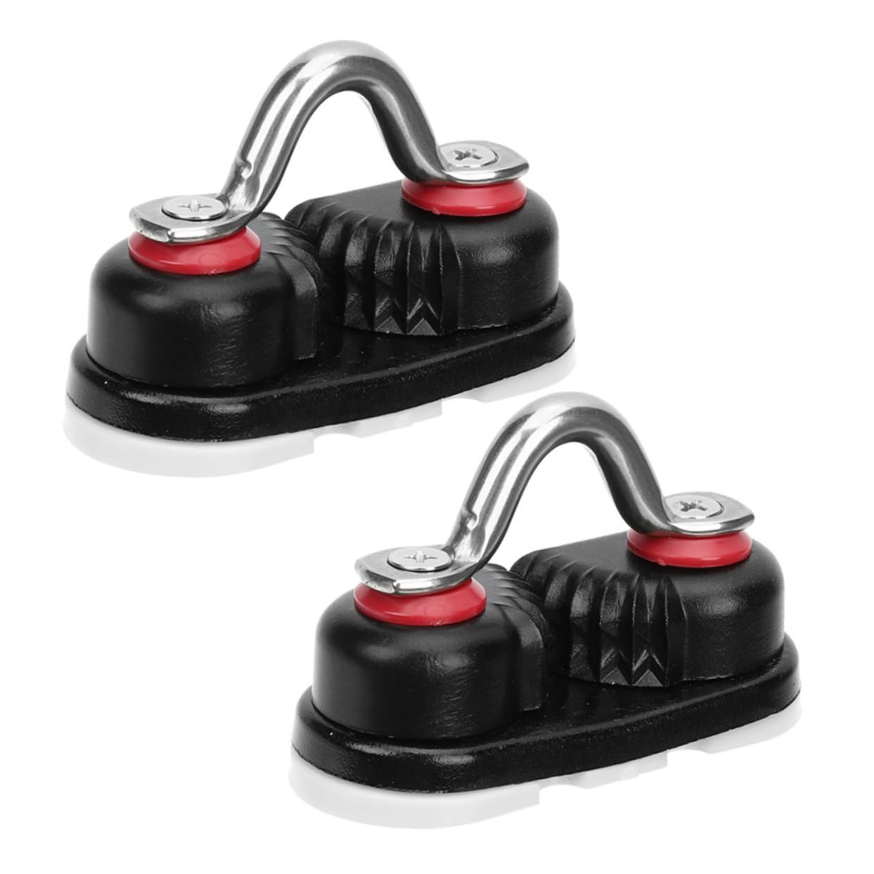 GALPADA 2Pcs Cam Cleat Durable Aluminum Alloy Rope Cleat with Guiding Ring for Kayak and Sailboat Compact Design for Secure Line Locking and