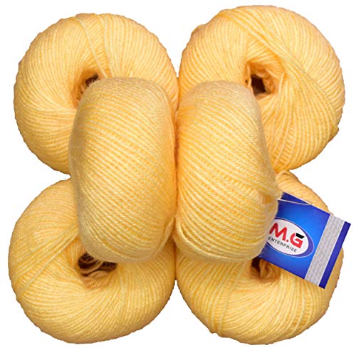 Image of 100% Acrylic Wool Dark Cream (10 pc) Baby Soft 4 ply Wool Ball Hand Knitting Wool /Art Craft Soft Fingering Crochet Hook Yarn, Needle Knitting Yarn Thread Dye SM-B SM-ID
