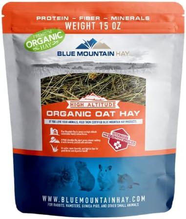 Blue Mountain Hay | Fresh Organic Oat Hay (15 Ounce) | Good for S...