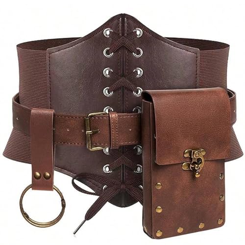 Costume Renaissance femme et accessoires médiévaux en cuir pour cosplay Halloween