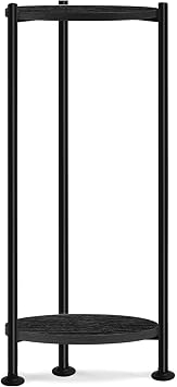 Lilybud--lily Plant Stand Indoor Outdoor, 30'' Tall Plant Stands for Indoor Plants, Heavy Duty Indoor Plant Shelf, 2 Tier Display Rack for Living Room, Balcony, Deck, Black