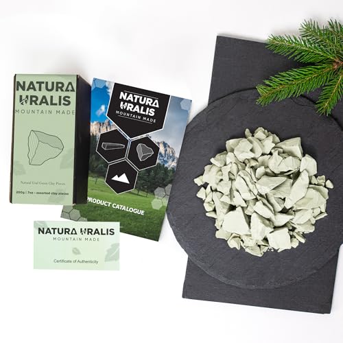 Natura Uralis Ural Green Clay | 200g Natural, Pastel to Verdant - Amazing Crunch, Satisfying Earthy, Velvety and Firm Texture, ASMR Sensation