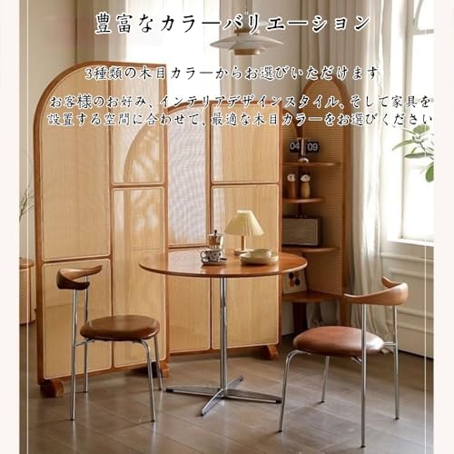 JoFistラウンドテーブル、無垢材サイドテーブル、ラウンドダイニングテーブル、小さなアパート、 人気 ラウンドテーブル 直径60-80cm (ウォールナット色,高さ70cm 75cm) [3]