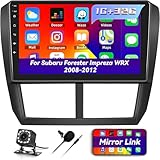1+32G Android 13 Car Radio Stereo for Subaru Forester Impreza WRX 2008-2012 with GPS Navigation Head Unit Bluetooth,9' IPS Touch Screen Mirror Link WiFi FM/RDS Radio USB SWC+Backup Camera&MIC
