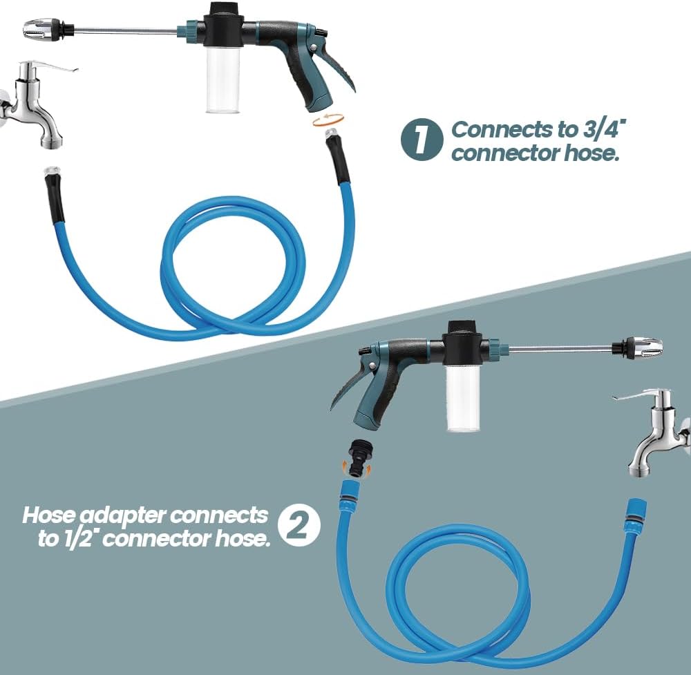 High Pressure Garden hose Nozzle, Hose Sprayer with Soap Dispenser image 5