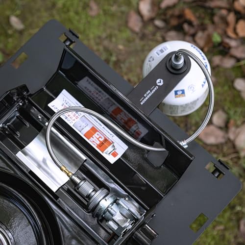 Campingmoon Gaskartuschen Adapter Gasschlauch für EN417 Lindal-Ventil, aufschraubbarer Kanister und Gerät 100cm
