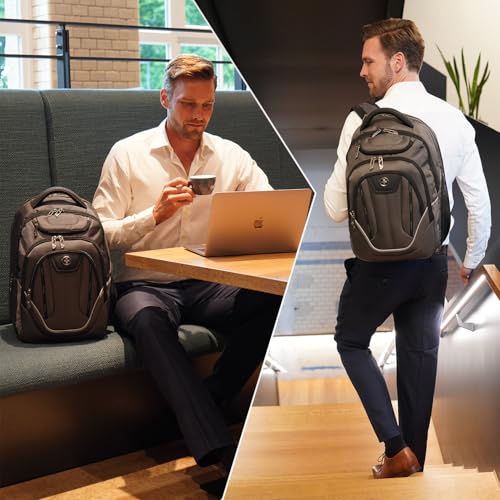 Image of Swissdigital Design TSA Business Laptop Backpack For Men,Travel Backpack With USB Charging Port,College Tech Backpacks With RFID Pockets Presents For Men Fits 15.6 Inch Computer Grey | J16BT-03