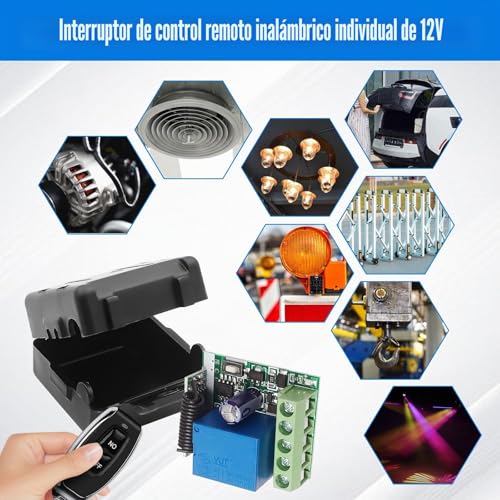 Miniatura 2 de Mando A Distancia Inalámbrico 433mhz Dc 12v 1ch Rf Relé Receptor Módulo Con Transmisor De Larga Distancia Para Puerta De Garaje 2 Receptores 5 Mandos A Distancia