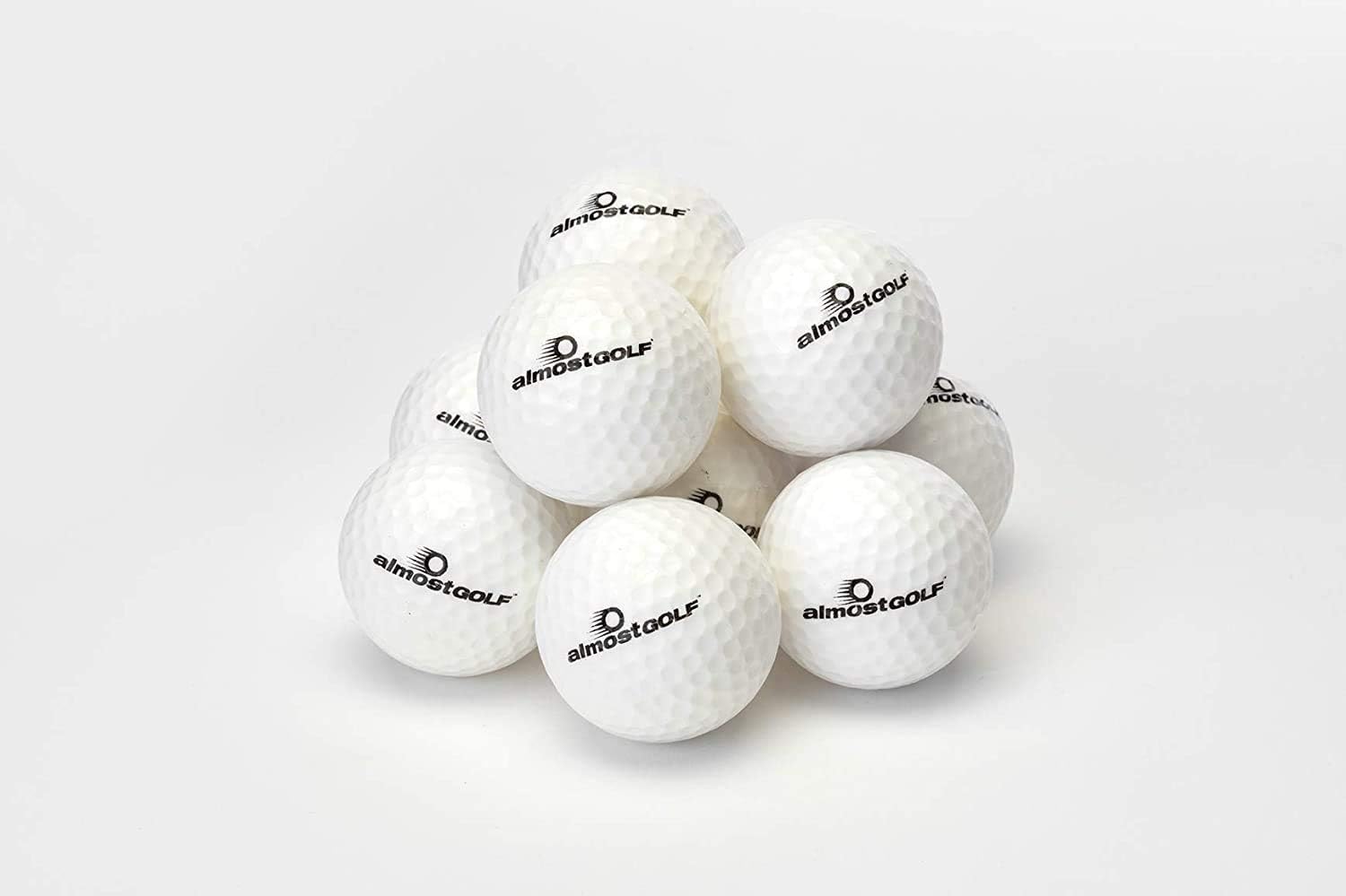 AG AlmostGolf Balls - Limited Flight Practice Golf Balls - (24 Pack) - Almost Golf Balls Foam Golf Training Aids for Indoor Or Yard Practice - Includes 24 AlmostGolf Balls with 5 Liberty Tees