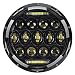 TURBO SII 7" LED Headlight with DRL For Harley Davidson Street Glide Motorcycle Projector LED Headlamp Light Set Black ,DOT Approved ( Also Fits Jeep Wrangler )