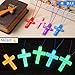 Tondiamo 30 Set Glow in The Dark Jesus Loves Me Necklaces Bulk Easter Silicone Cross Necklace Religious Christian Party Favor Gift Jesus Birthday Party Decoration for VBS Church Colorful Items