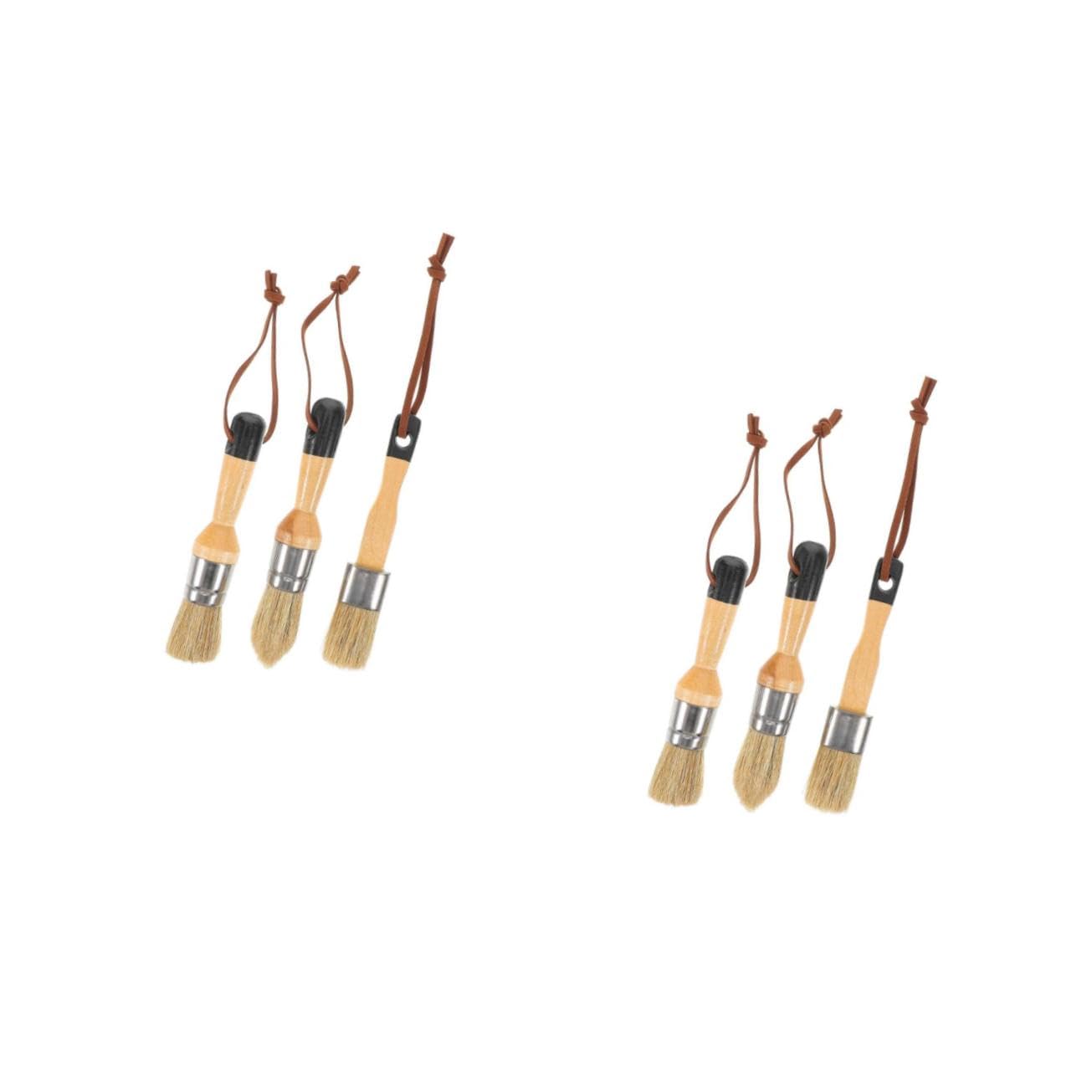 POPETPOP 2 Series Juego De Pinceles House Sloan Brushes Kit para Teñir Tizas para Interiores Manualidades Oscuras Pintura Mate Pincel para Muebles Pincel Redondo para 3 Piezas*2