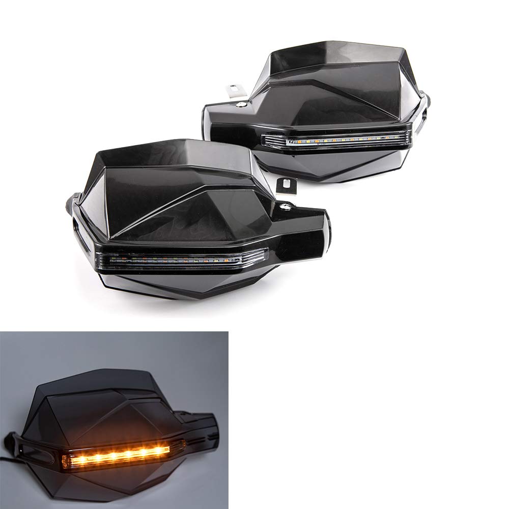 Protection des Mains de Moto 7/8 22mm Bouclier de Protection de la poignée avec Signal Lumineux pour Les Scooters de Motocross