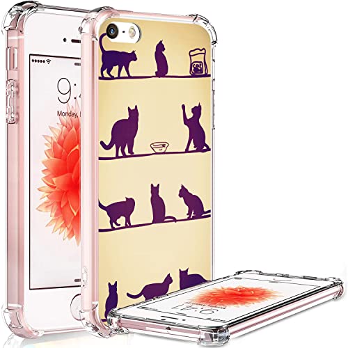 Ecute Clear Flexible Side Style Hard Back Case Compatible With Iphone 5/5S/Se - Colorful Wolf #TOP4