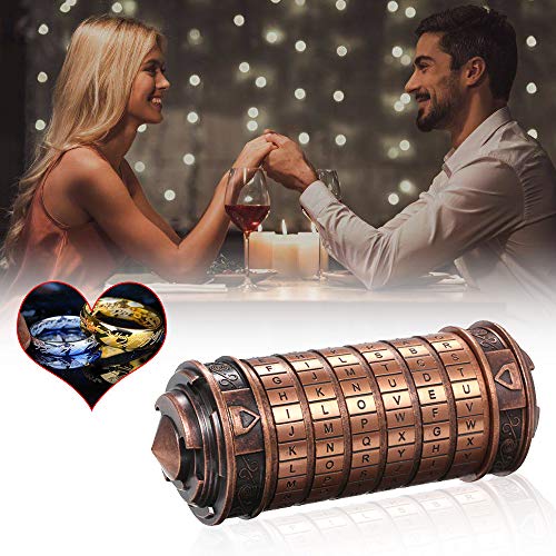 yorten Mini Cryptex Locks Alphabet Password Cylinder Code Toys Wedding Gifts Valentines's Day Interesting Creative Romantic Birthday Gifts Three Kinds of Types