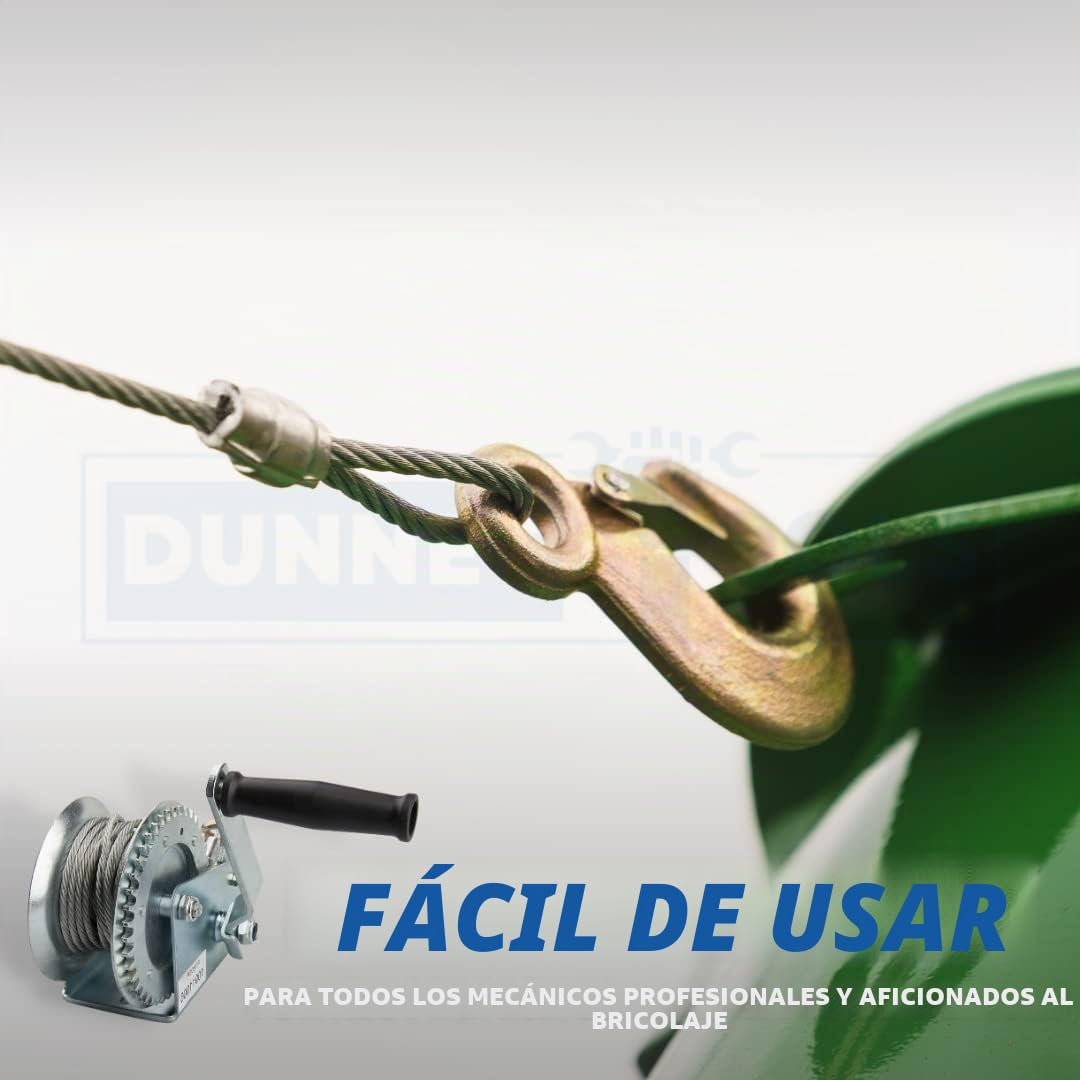 Cabestrante manual de 20 m, resistente de 1200 libras, gancho manual para barco, ATV, remolque, cabrestante resistente para remolque, alambre largo, polipasto de alambre duradero