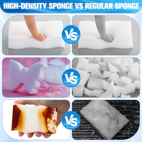 Image of SiliFine Magic Extra Durable Sponge Eraser 3 Layer Density Cleaning Pads in Bulk Thick More Lasting Sponge Eraser for Bathroom Kitchen Floor Bathtub Toilet Cleaner