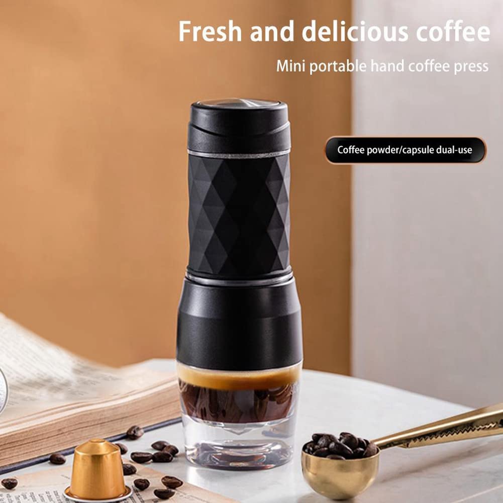 Cafetera expreso, cápsula de prensa manual, cafetera molida, máquina de café portátil, apta para café en polvo, cápsula de café