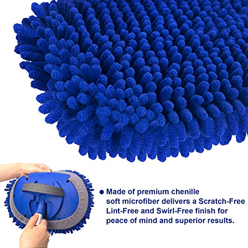 anngrowy 62" Microfiber Car Wash Brush Mop Kit Mitt Sponge with Long