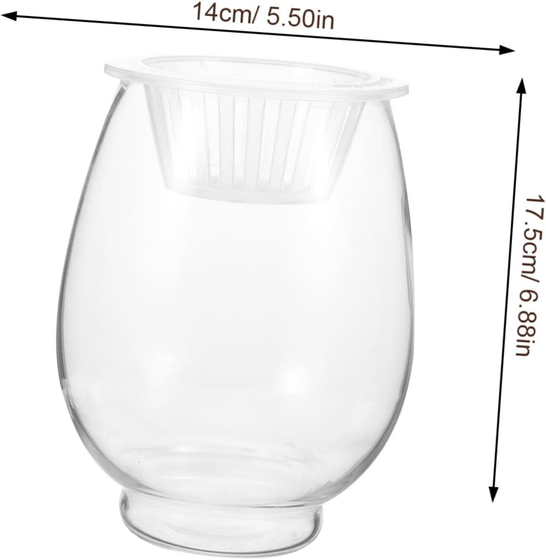 Simple Round Flowerpot Terrarium Plants Vase Decoration Desktop Holder Aquatic for Pond Plants Plant Planter Plant Hydroponic Container Glass Transparent