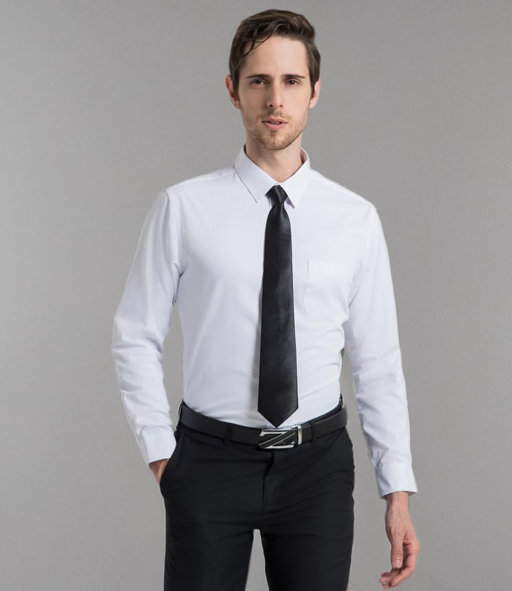 Long Sleeve Dress Shirts for Men - Regular-Fit Casual Button-Down Shirt with Pockets - Image 8