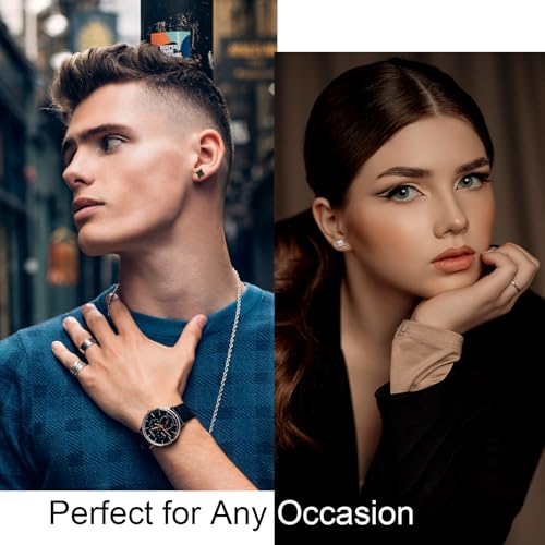ONESING 12 Pairs Stud Earrings for Men Stainless Steel Mens Earrings Studs Hypoallergenic Cubic Zirconia Earrings for Women Men3