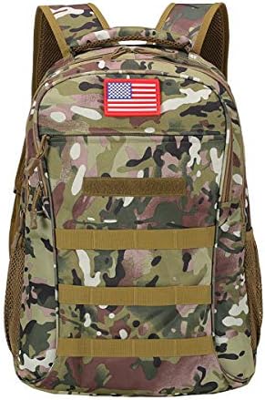 4land Camo Backpack, 40L Boys Backpack for School, Camouflage MOLLE Bookbag with USB Charging Port