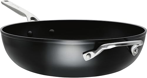 Miniatura 8 de KitchenAid SarténWok Antiadherente de Inducción Anodizada Dura para Saltear con Mango Auxiliar, 12.25 Pulgadas - Negro Mate