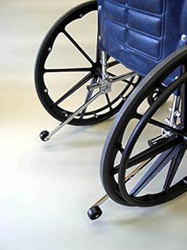 The Wright Stuff Safe-T Mate Wheelchair Rear Anti-Tippers, Fits Most Wheelchairs, Easy Installation, Black, Stainless Steel