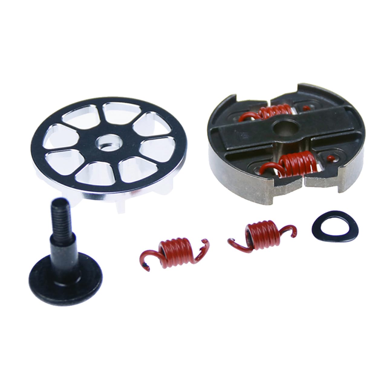 FLMLF Double Spring 8000RPM Clutch & Cooling Holder Kit for Zenoah CY 23CC-71CC Engine for 1/5 Rc HPI ROFUN ROVAN KM Baja LT FG