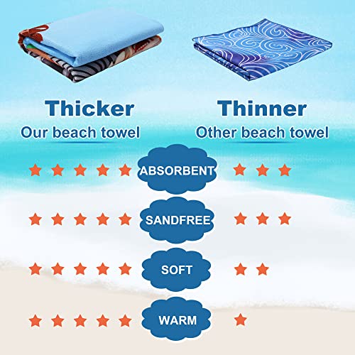 Tsalei Beach Towel For Kids - 30 X 60 Inches Cute Forest Animals Microfiber Beach Towels, Oversized Bath/Pool/Camping/Travel/Beach Towel For Boys & Girls, Thick, Soft & Absorbent #TOP2