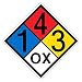 ComplianceSigns.com NFPA 704 1-4-3-OX Hazard Diamond Placard Sign, 15x15 in. Aluminum for Hazmat Emergency Response Identification