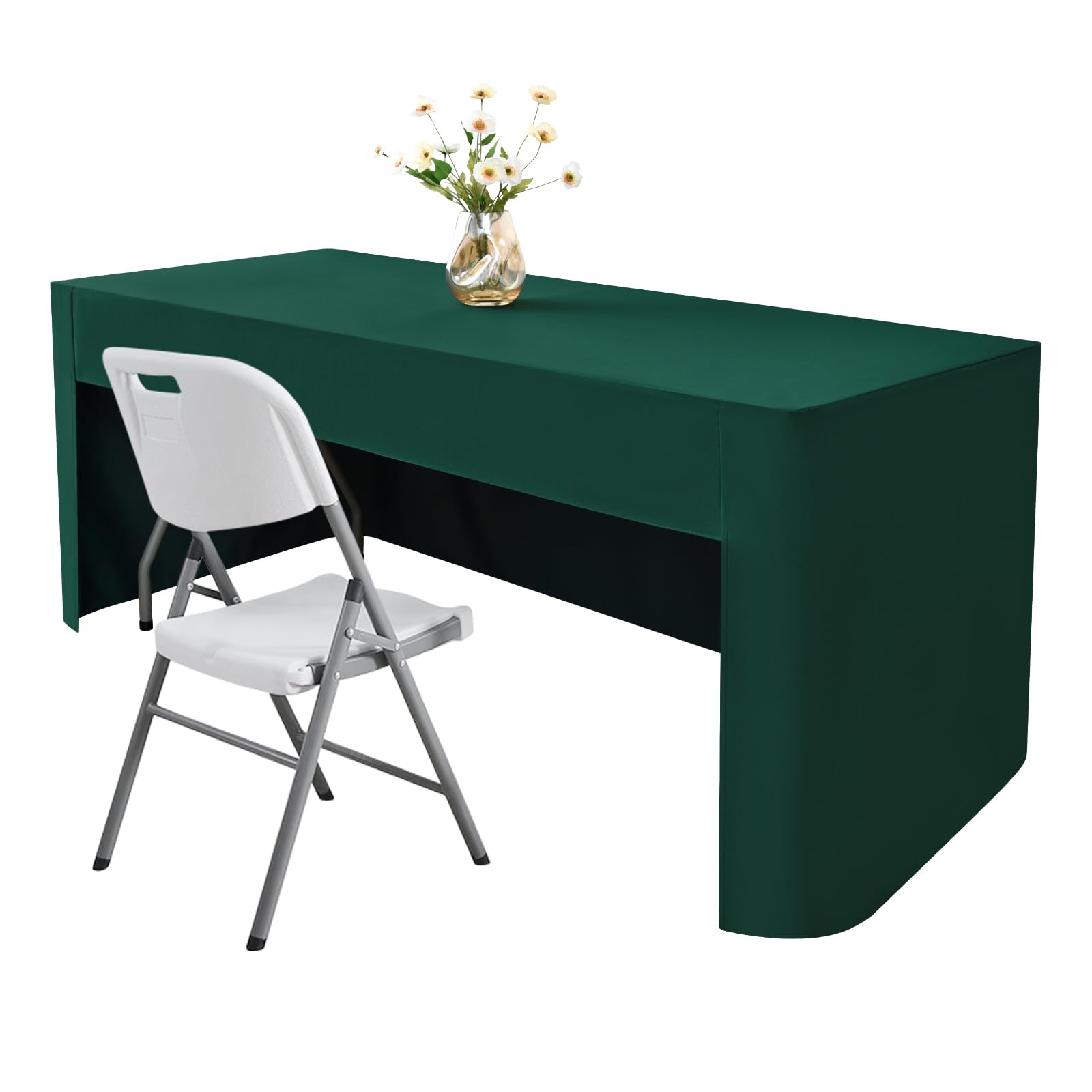 Nacuci Rectangle Fitted Tablecloth Open Back Washable Polyester, 24x48 in