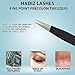 HADIZ Pointed Fiber Tip Tweezer Diamond Print Precision for Women and Men Eyebrow Facial Hair Eyelash Extension Tweezers Ingrown Hair Removal Blackhead Remover Tool (black)
