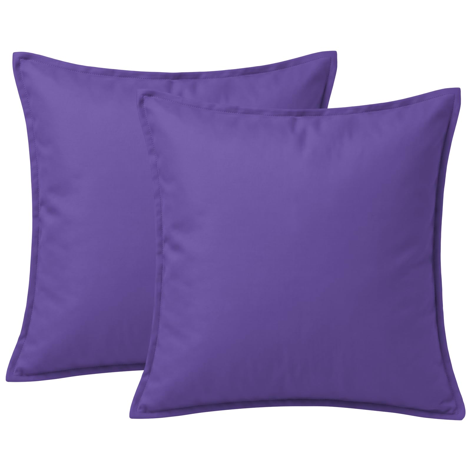2 Pack Waterproof Outdoor Garden Scatter Cushions 60x60cm, Filled Seat Cushion Pads with Hollowfibre Filling & Invisible Zip, Decorative Throw Pillows 24"x24" for Rattan Sofa, Patio (Purple)